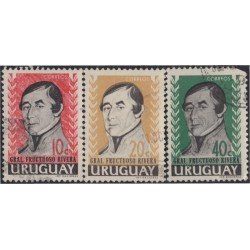 Uruguay 697/99 1962 General Fructuoso Rivera Usado Uruguay 697/99 1962 General Fructuoso Rivera Usado