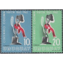 Uruguay 700/01 1962 Centenario de la instalación de la colonia Suiza en Uruguay MNH Uruguay 700/01 1962 Centenario de la instalación de la colonia Suiza en Uruguay MNH