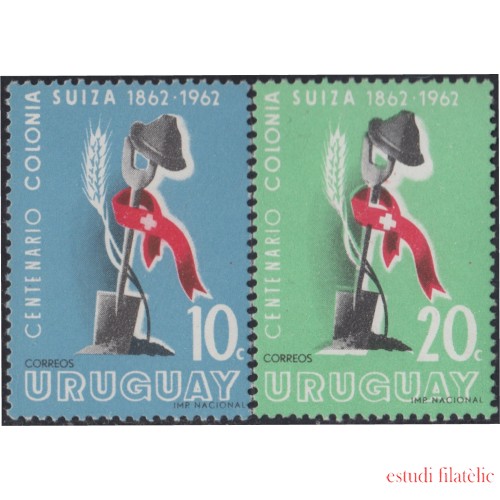 Uruguay 700/01 1962 Centenario de la instalación de la colonia Suiza en Uruguay MNH