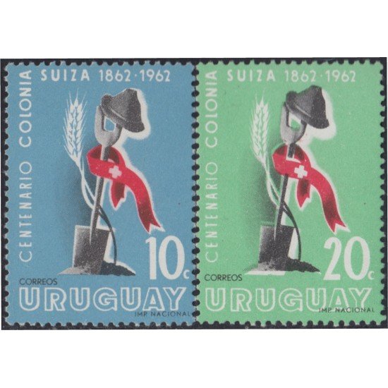 Uruguay 700/01 1962 Centenario de la instalación de la colonia Suiza en Uruguay MNH Uruguay 700/01 1962 Centenario de la instalación de la colonia Suiza en Uruguay MNH