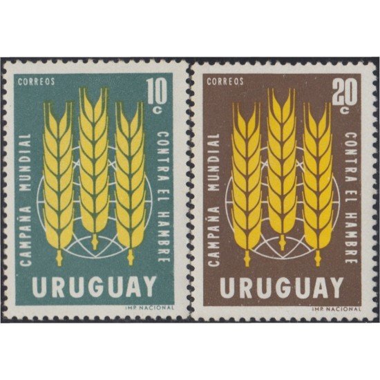 Uruguay 713/14 1963 Campaña mundial contra el hambre MNH Uruguay 713/14 1963 Campaña mundial contra el hambre MNH