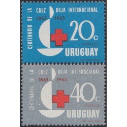 Uruguay 717/18 1964 Centenario de la Cruz Roja internacional MNH Uruguay 717/18 1964 Centenario de la Cruz Roja internacional MNH