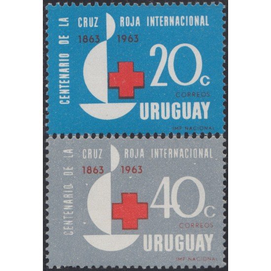 Uruguay 717/18 1964 Centenario de la Cruz Roja internacional MNH Uruguay 717/18 1964 Centenario de la Cruz Roja internacional MNH