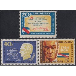 Uruguay 730/32 1965 Bicentenario del nacimiento del General José Gervasio MNH Uruguay 730/32 1965 Bicentenario del nacimiento del General José Gervasio MNH