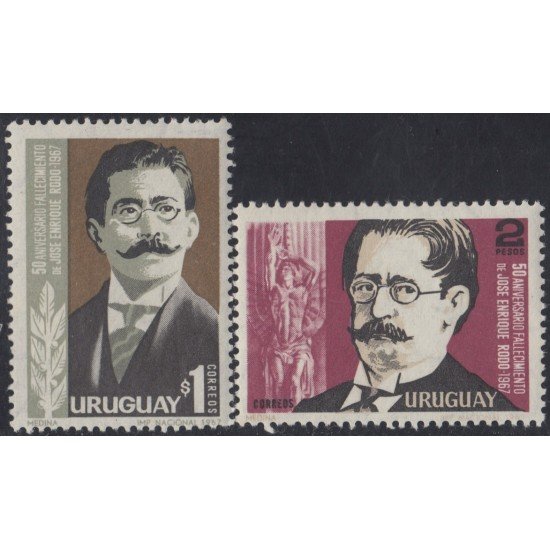 Uruguay 757/58 1967 150 Años de la muerte del escritor José Enrique Rodó MNH Uruguay 757/58 1967 150 Años de la muerte del escritor José Enrique Rodó MNH