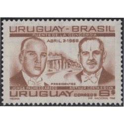 Uruguay 762 1968 Presidentes Jorge Pacheco Areco y Arthur Costa e Silva MNH Uruguay 762 1968 Presidentes Jorge Pacheco Areco y Arthur Costa e Silva MNH