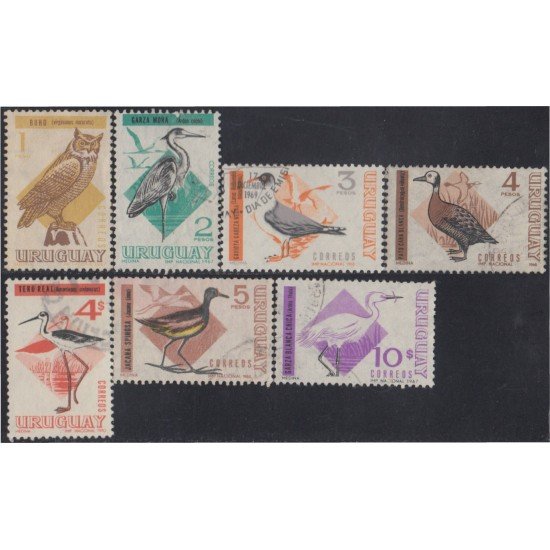 Uruguay 763/67 1968/70 Pájaros Birds Usado Uruguay 763/67 1968/70 Pájaros Birds Usado