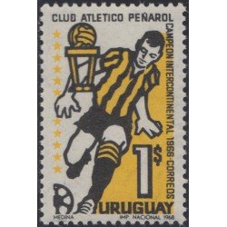 Uruguay 768 1968 Club Atlético Penarol campeón Internacional de Fútbol MNH Uruguay 768 1968 Club Atlético Penarol campeón Internacional de Fútbol MNH
