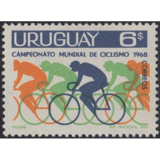 Uruguay 775 1969 Campeonatos del Mundo de ciclismo 1968 en Montevideo MNH Uruguay 775 1969 Campeonatos del Mundo de ciclismo 1968 en Montevideo MNH