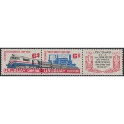 Uruguay 779/80 1969 Centenario de la inauguración del primer ferrocarril MNH Uruguay 779/80 1969 Centenario de la inauguración del primer ferrocarril MNH