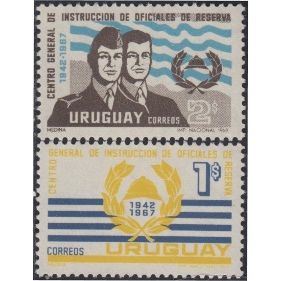Uruguay 782/83 1969 25º Aniversario de la Escuela de Instrucción de oficiales de reserva MNH Uruguay 782/83 1969 25º Aniversario de la Escuela de Instrucción de oficiales de reserva MNH