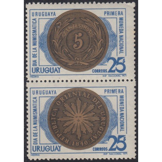 Uruguay 801/02 1971 Día de la numismática MNH Uruguay 801/02 1971 Día de la numismática MNH