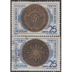 Uruguay 801/02 1971 Día de la numismática Usado Uruguay 801/02 1971 Día de la numismática Usado