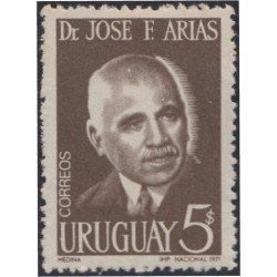 Uruguay 805 1971 1º Aniversario de la muerte de Dr José F. Arias MNH Uruguay 805 1971 1º Aniversario de la muerte de Dr José F. Arias MNH