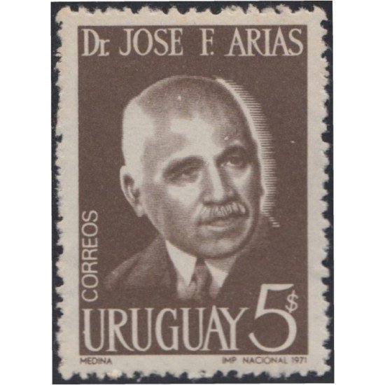 Uruguay 805 1971 1º Aniversario de la muerte de Dr José F. Arias MNH Uruguay 805 1971 1º Aniversario de la muerte de Dr José F. Arias MNH