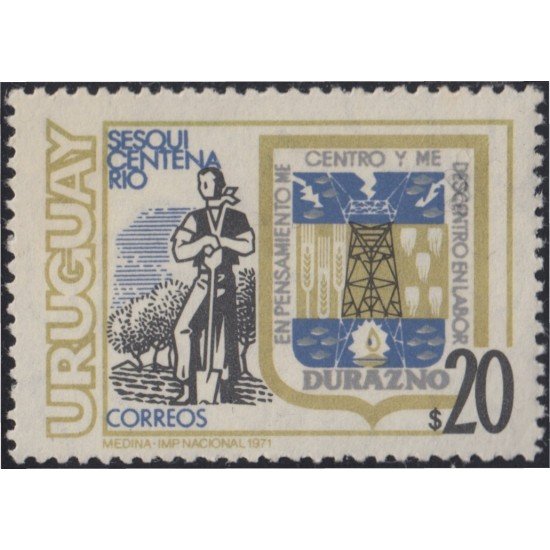 Uruguay 817 1971 150 Años de la Villa de de Durazno MNH Uruguay 817 1971 150 Años de la Villa de de Durazno MNH