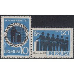 Uruguay 820/21 1971 Elecciones MNH Uruguay 820/21 1971 Elecciones MNH