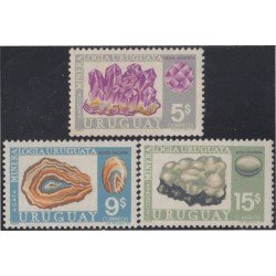 Uruguay 834/36 1972 Mineralogía MNH Uruguay 834/36 1972 Mineralogía MNH