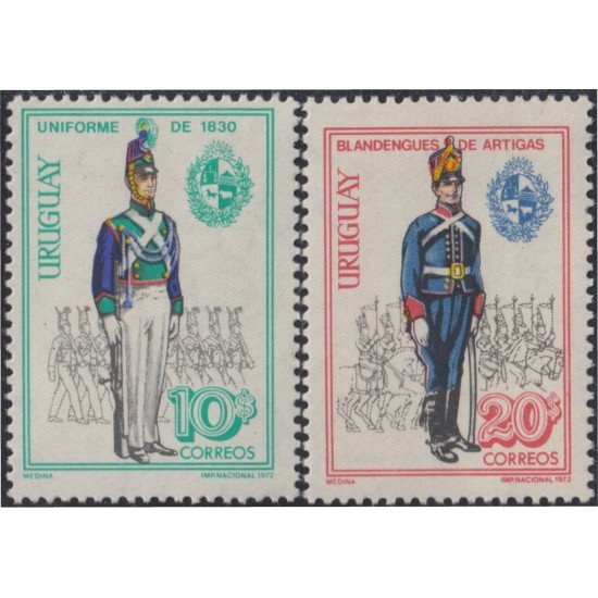 Uruguay 838/39 1972 Uniformes militares MNH Uruguay 838/39 1972 Uniformes militares MNH