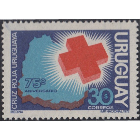 Uruguay 840 1972 75 Aniversario de la Cruz Roja MNH Uruguay 840 1972 75 Aniversario de la Cruz Roja MNH