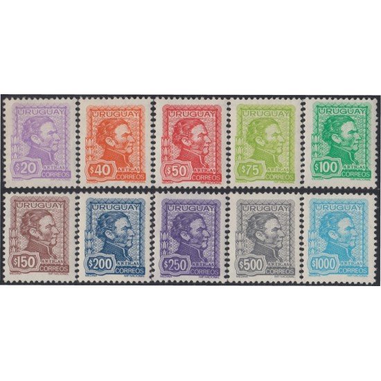 Uruguay 841/50 1972 Serie Antigua General Artigas MNH Uruguay 841/50 1972 Serie Antigua General Artigas MNH