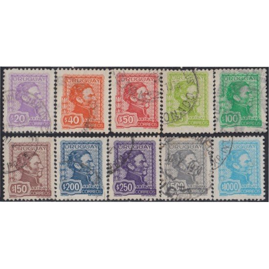 Uruguay 841/50 1972 Serie Antigua General Artigas Usado Uruguay 841/50 1972 Serie Antigua General Artigas Usado