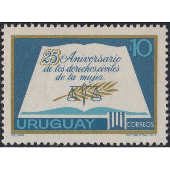 Uruguay 852 1972 25º Aniversario de los derechos cívicos de la mujer MNH Uruguay 852 1972 25º Aniversario de los derechos cívicos de la mujer MNH