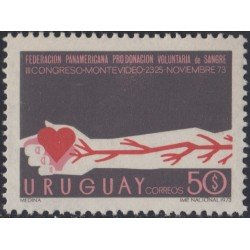 Uruguay 866 1973 III Congreso panamericano pro donación voluntaria de sangre MNH Uruguay 866 1973 III Congreso panamericano pro donación voluntaria de sangre MNH