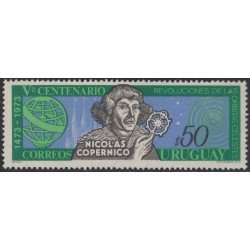 Uruguay 868 1973 500º Aniversario del nacimiento de Nicolás Copernic MNH Uruguay 868 1973 500º Aniversario del nacimiento de Nicolás Copernic MNH