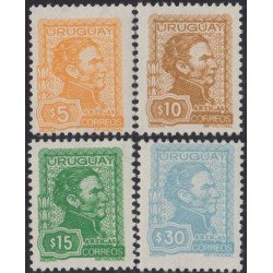 Uruguay 873/76 1974 Serie Antigua General Artigas MNH Uruguay 873/76 1974 Serie Antigua General Artigas MNH