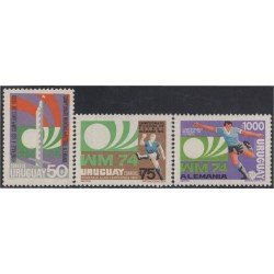 Uruguay 880/82 1974 Copa del Mundo de Fútbol en Munich MNH Uruguay 880/82 1974 Copa del Mundo de Fútbol en Munich MNH