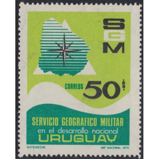 Uruguay 883 1974 Servicio Geográfico Militar MNH