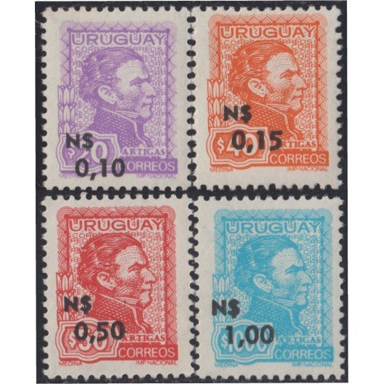 Uruguay 920/23 1975 Timbres postales de 1972/73 MNH Uruguay 920/23 1975 Timbres postales de 1972/73 MNH
