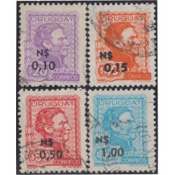 Uruguay 920/23 1975 Timbres postales de 1972/73 Usado Uruguay 920/23 1975 Timbres postales de 1972/73 Usado