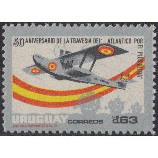 Uruguay 936 1976 50º Aniversario de la travesía del Atlántico por Plus Ultra MNH Uruguay 936 1976 50º Aniversario de la travesía del Atlántico por Plus Ultra MNH