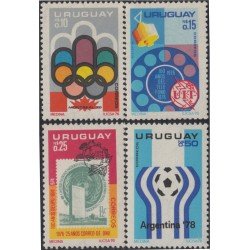 Uruguay 938/41 1976 Eventos de 1974 a 1978 Olimpiadas Fútbol UPU ONU MNH Uruguay 938/41 1976 Eventos de 1974 a 1978 Olimpiadas Fútbol UPU ONU MNH