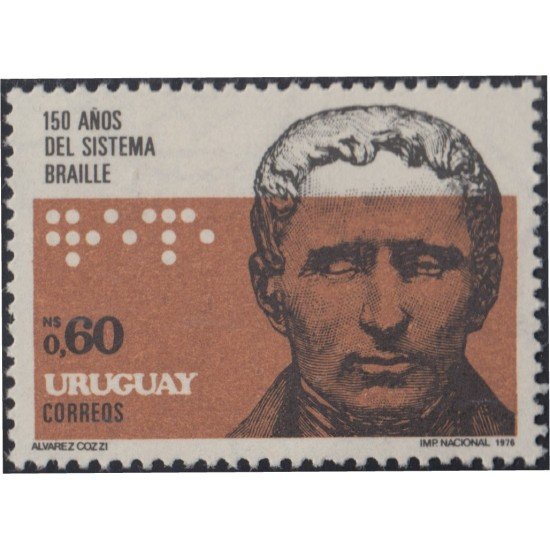 Uruguay 942 1976 150º Aniversario de la escritura Braille MNH Uruguay 942 1976 150º Aniversario de la escritura Braille MNH