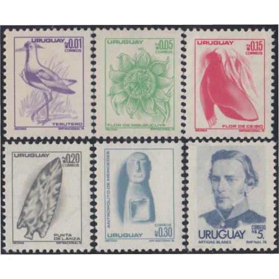 Uruguay 947/52 1976 Serie Antigua Artigas Flor Punta de lanza MNH Uruguay 947/52 1976 Serie Antigua Artigas Flor Punta de lanza MNH