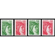 France Francia 2101/04 1980 Sabine MNH France Francia 2101/04 1980 Sabine MNH