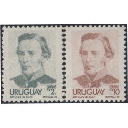 Uruguay 968/69 1976 Serie Antigua retrato de Artigas MNH Uruguay 968/69 1976 Serie Antigua retrato de Artigas MNH