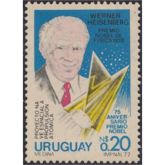 Uruguay 971 1977 Werner Heisenberg Premio Nobel de Física MNH Uruguay 971 1977 Werner Heisenberg Premio Nobel de Física MNH