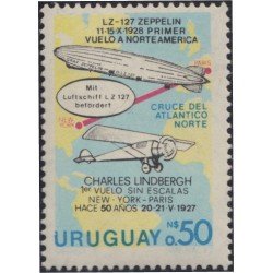 Uruguay 973 1977 50º Aniversario del sobrevuelo de América del Norte por Graf Zeppelin MNH Uruguay 973 1977 50º Aniversario del sobrevuelo de América del Norte por Graf Zeppelin MNH