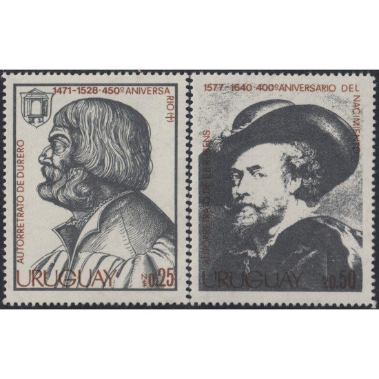 Uruguay 999/1000 1978 450º Aniversario de la muerte Albrecht Durer 400 Aniversario del nacimiento de P.P. Rubens MNH Uruguay 999/1000 1978 450º Aniversario de la muerte Albrecht Durer 400 Aniversario del nacimiento de P.P. Rubens MNH