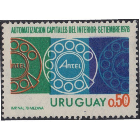 Uruguay 1006 1978 Teléfono automático MNH Uruguay 1006 1978 Teléfono automático MNH