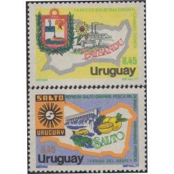 Uruguay 1012/13 1979 Provincias Salto y Paysandu Producción de escudos y mapas MNH Uruguay 1012/13 1979 Provincias Salto y Paysandu Producción de escudos y mapas MNH