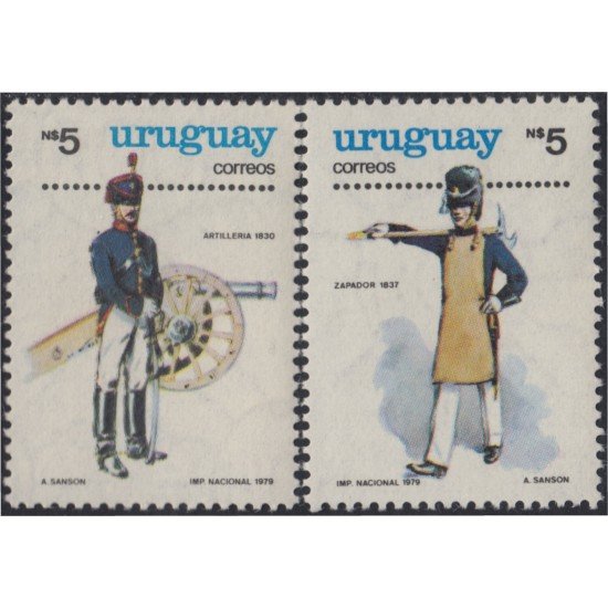 Uruguay 1020/21 1979 Uniformes militares de 1830 a 1837 MNH Uruguay 1020/21 1979 Uniformes militares de 1830 a 1837 MNH