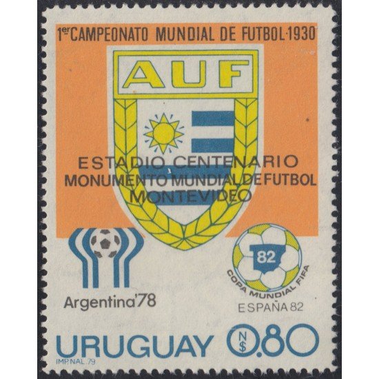 Uruguay 1023 1979 Conmemoración de la 1ra Copa Mundial de Fútbol MNH Uruguay 1023 1979 Conmemoración de la 1ra Copa Mundial de Fútbol MNH