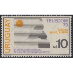Uruguay 1040 1979 3º Exposición mundial de Telecomunicaciones MNH Uruguay 1040 1979 3º Exposición mundial de Telecomunicaciones MNH