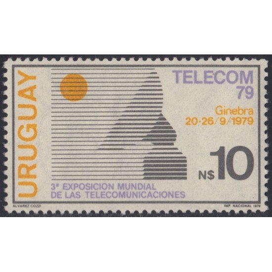 Uruguay 1040 1979 3º Exposición mundial de Telecomunicaciones MNH Uruguay 1040 1979 3º Exposición mundial de Telecomunicaciones MNH