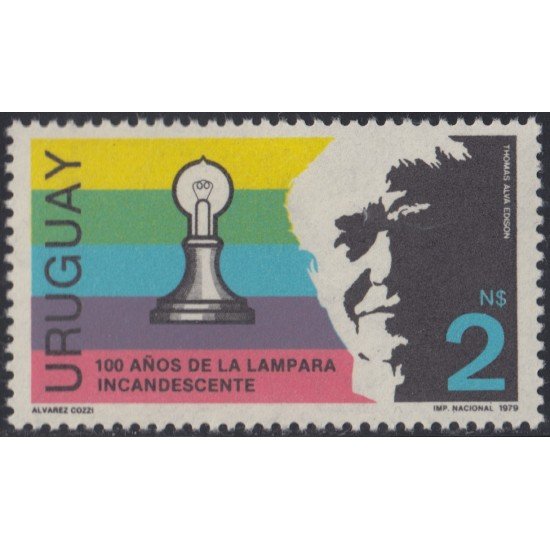 Uruguay 1048 1980 Centenario de la lámpara incandescente invento de Thomas A. Edison MNH Uruguay 1048 1980 Centenario de la lámpara incandescente invento de Thomas A. Edison MNH